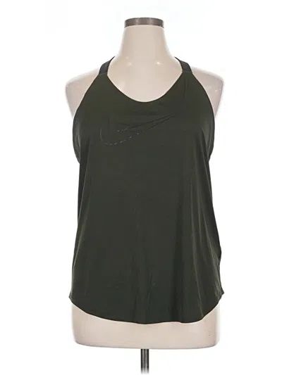 Pre-owned Nike Tank Top Green Halter Neckline Tops