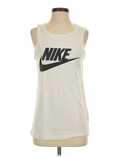 Pre-owned Nike Tank Top Ivory Strapless Neckline Tops