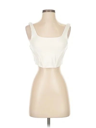 Pre-owned Nike Tank Top Ivory Strapless Neckline Tops In White