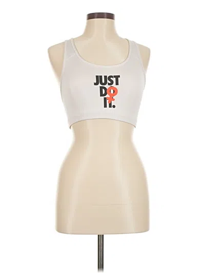 Pre-owned Nike Tank Top Ivory Strapless Neckline Tops In White
