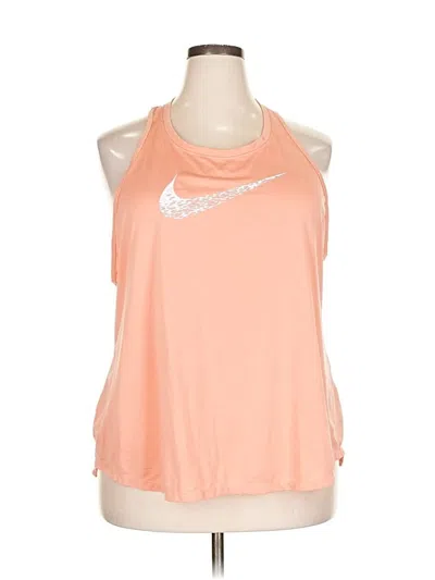 Pre-owned Nike Tank Top Orange Halter Neckline Tops