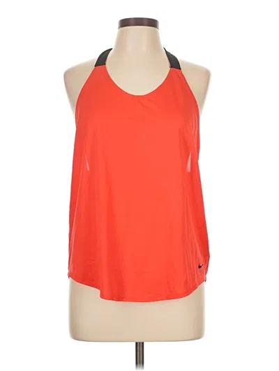 Pre-owned Nike Tank Top Orange Halter Neckline Tops