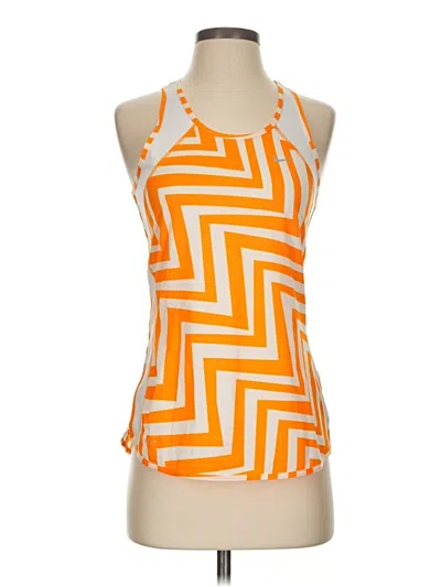 Pre-owned Nike Tank Top Orange Halter Neckline Tops