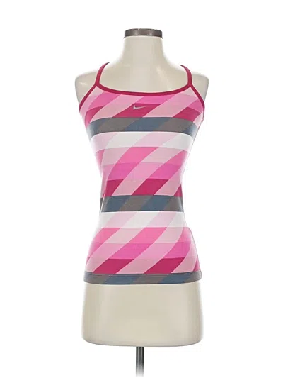 Pre-owned Nike Tank Top Pink Halter Neckline Tops