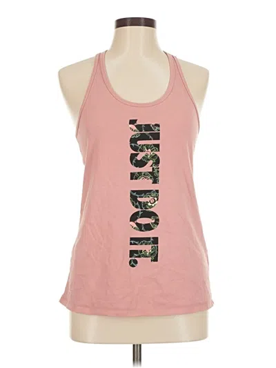 Pre-owned Nike Tank Top Pink Halter Neckline Tops