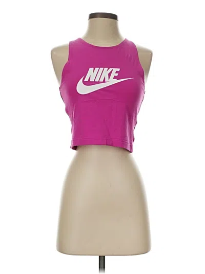 Pre-owned Nike Tank Top Pink Halter Neckline Tops