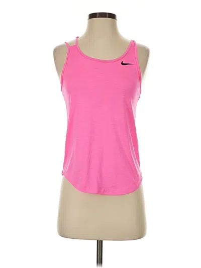 Pre-owned Nike Tank Top Pink Halter Neckline Tops