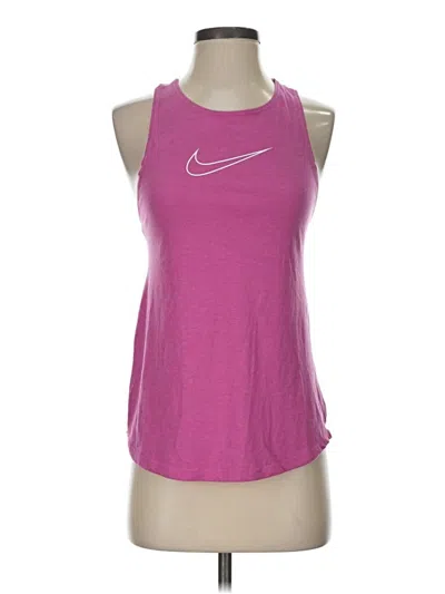 Pre-owned Nike Tank Top Pink Halter Neckline Tops