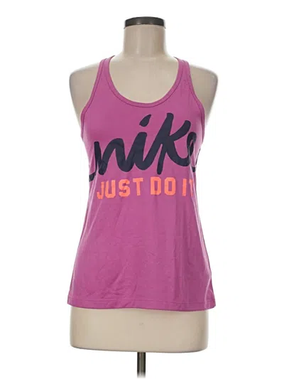 Pre-owned Nike Tank Top Pink Halter Neckline Tops