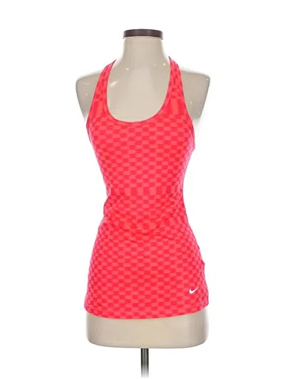 Pre-owned Nike Tank Top Red Halter Neckline Tops