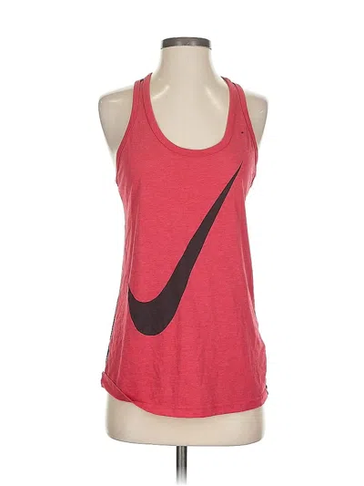 Pre-owned Nike Tank Top Red Halter Neckline Tops