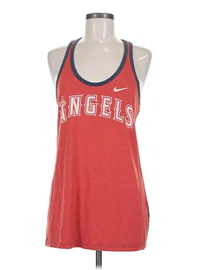 Pre-owned Nike Tank Top Red Halter Neckline Tops