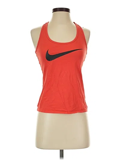 Pre-owned Nike Tank Top Red Halter Neckline Tops