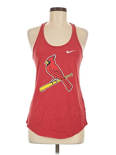 Pre-owned Nike Tank Top Red Halter Neckline Tops