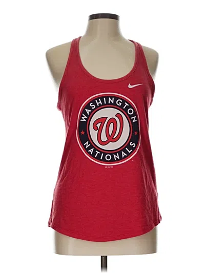 Pre-owned Nike Tank Top Red Strapless Neckline Tops