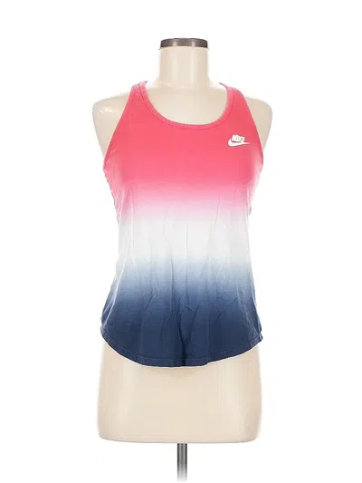 Pre-owned Nike Tank Top Red Tie-dye Pattern Halter Neckline Tops