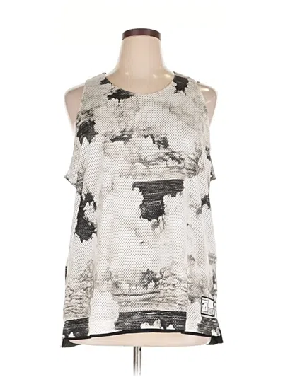 Pre-owned Nike Tank Top Silver Cold Shoulder Neckline Tops