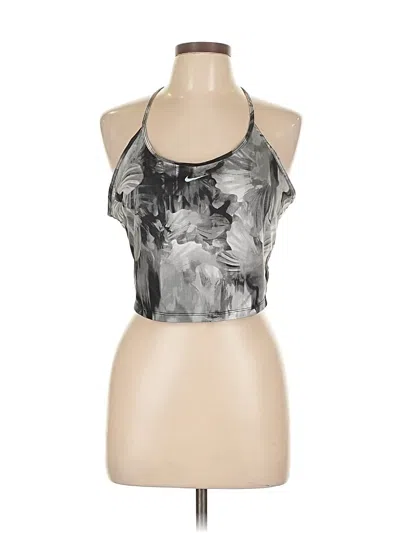 Pre-owned Nike Tank Top Silver Halter Neckline Tops