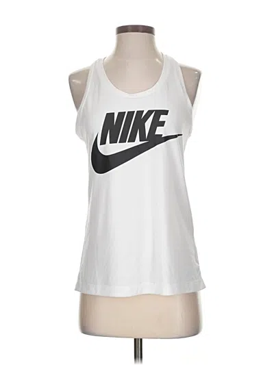 Pre-owned Nike Tank Top White Halter Neckline Tops