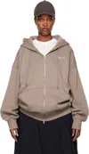 Nike Taupe Sportswear Phoenix Fleece Hoodie In Brown