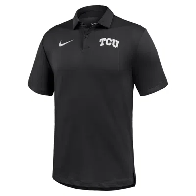 Nike Tcu Horned Frogs Tour  Men's Dri-fit College Polo In Black