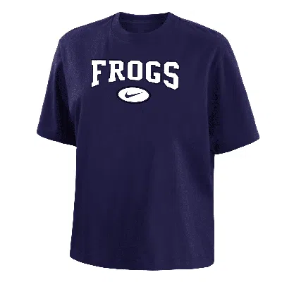 Nike Tcu  Women's College Boxy T-shirt In Purple