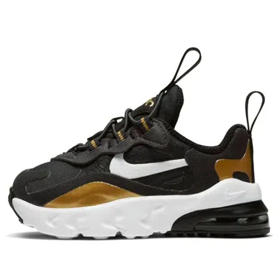 Nike (td)  Air Max 270 React 'metallic Gold' In Black