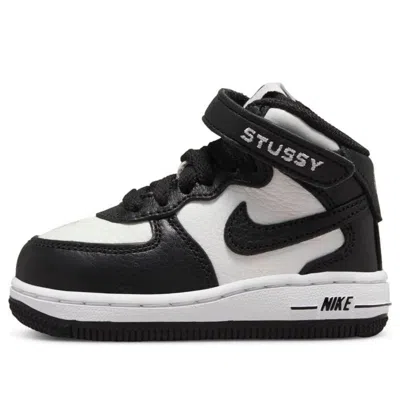 Nike (td)  X Stussy Air Force 1 Mid 'black White'