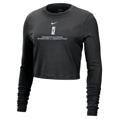 Nike Team 13  Women's Wnba Cropped Long-sleeve T-shirt In Black