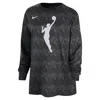 Nike Black Wnba Jumpwoman Logo Boyfriend Oversized Long Sleeve T-shirt In Black