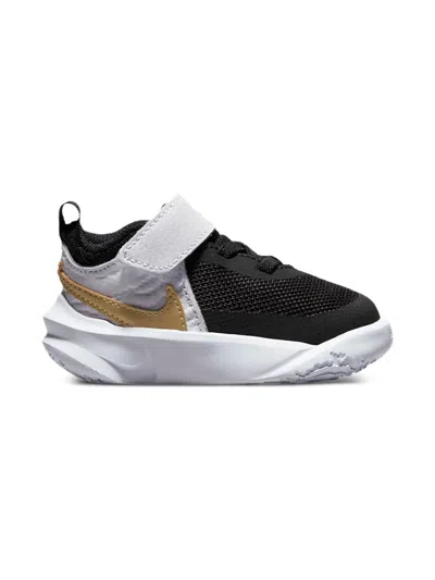 Nike Babies' Team Hustle D 10 "black/metallic Gold/white" Sneakers In 黑色