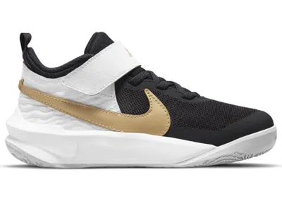 Pre-owned Nike Team Hustle D 10 Metallic Gold Sneakers In Black/white/photon Dust