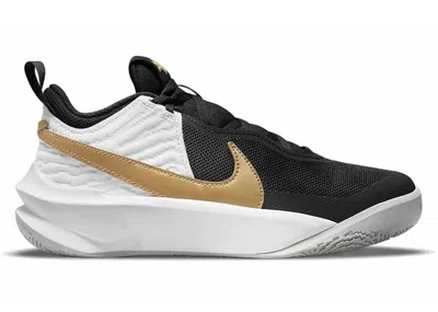 Pre-owned Nike Team Hustle D 10 Metallic Gold Sneakers In Black/white/photon Dust