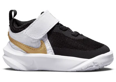 Pre-owned Nike Team Hustle D 10 Metallic Gold Sneakers In Black/white/photon Dust