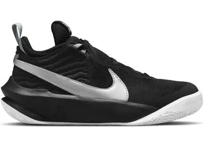 Pre-owned Nike Team Hustle D 10 Metallic Silver Sneakers In Black/volt/white