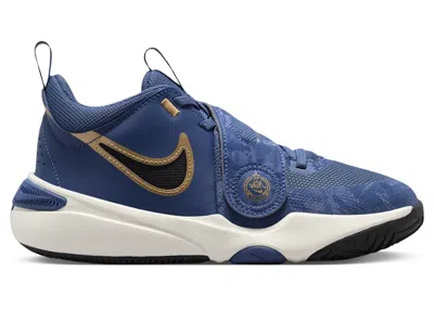 Pre-owned Nike Team Hustle D 11 Black Sneakers In Mystic Navy Blue/pale Ivory/metallic Gold