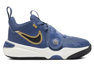 Pre-owned Nike Team Hustle D 11 Black Sneakers In Mystic Navy Blue/pale Ivory/metallic Gold