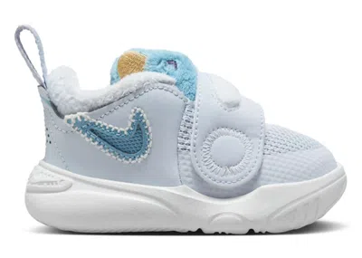 Pre-owned Nike Team Hustle D 11 Denim Turquoise Sneakers In Football Grey/summit White/celestial Gold