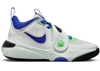 Pre-owned Nike Team Hustle D 11 Racer Blue Sneakers In Summit White/pure Platinum/green Strike