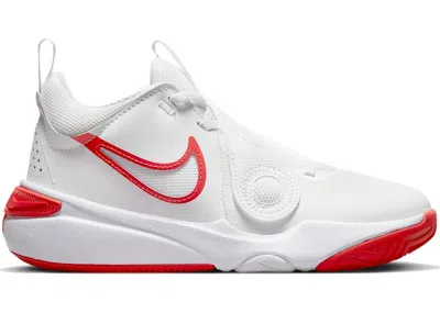 Pre-owned Nike Team Hustle D 11 Summit Sneakers In Summit White/track Red