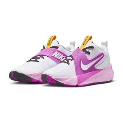Nike Team Hustle D 12 Big Kid Girls Basketball Shoes In White