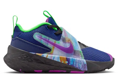 Pre-owned Nike Team Hustle D 12 Vivid Purple Sneakers In Blue Void/black/green Strike
