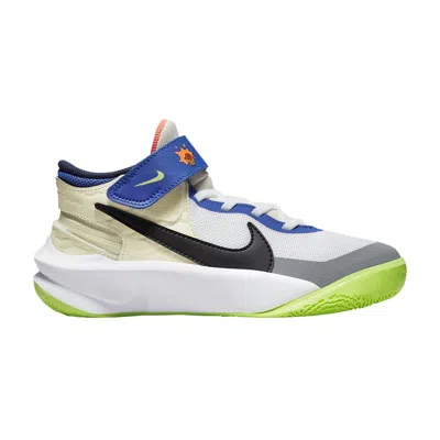 Pre-owned Nike Team Hustle D10 Flyease Gs 'white Multi-color' | Kid's Size 3