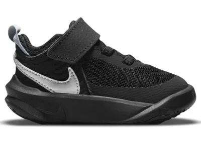 Pre-owned Nike Team Hustle D10 Metallic Silver Sneakers In Black/volt/white In Multi