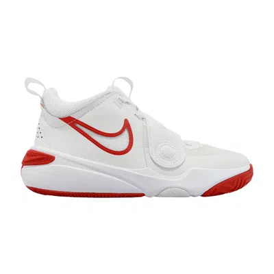 Pre-owned Nike Team Hustle D11 Gs 'summit White Track Red' | Kid's Size 4.5