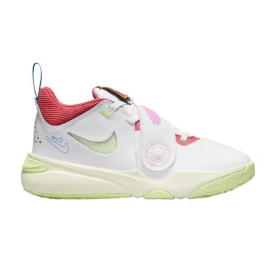 Pre-owned Nike Team Hustle D11 Ps 'summit White Barely Volt' | Kid's Size 13.5