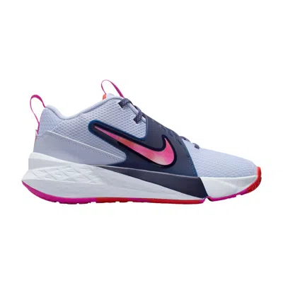Pre-owned Nike Team Hustle D12 Gs 'ghost Fire Pink' | Blue | Kid's Size 3.5