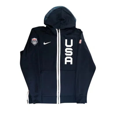 Pre-owned Nike Team Usa Therma Flex Showtime Hoodie 'obsidian/black/white' | Blue | Men's Size Xl