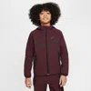 Nike Tech Big Kids' (boys') Woven Jacket In Burgundy Crush/black
