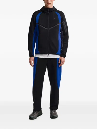 Nike Tech Colour-block Full-zip Fleece Windrunner Jacket In Black